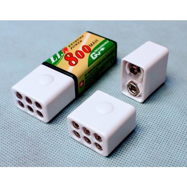 9V角型電池用フラッシュライト Blocklite6灯LED押しボタンスイッチ 6灯/4灯/2灯/Off006P角型電池の電極に差し込んで使用します。23x24x13mm色　白数量　１個明るさと消費電力2p 8LM 0.2W6p 20LM ...