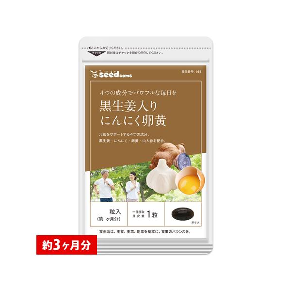 サプリ サプリメント にんにく卵黄 黒生姜入り にんにく卵黄＋山人参カプセル 約3ヵ月分 黒生姜 黒しょうが