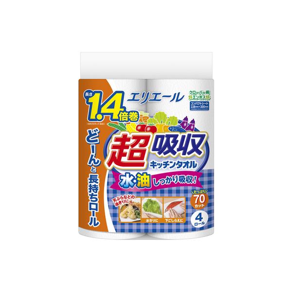 エリエール 超吸収キッチンタオル 4R(70カット) 大王製紙