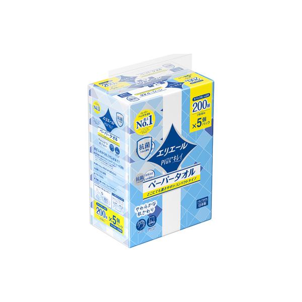 洗面まわりに手軽に使いやすいコンパクトサイズ。パルプ100％の素肌にやさしいやわらかな肌ざわり。お手ふきから洗面まわりのチョッとしたふき掃除までティシュー代わりに少ない枚数でふき取れます。シートサイズ：230mm×186mm(エリエール P...