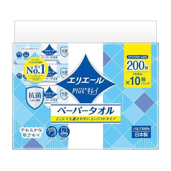 洗面まわりに手軽に使いやすいコンパクトサイズ。パルプ100％の素肌にやさしいやわらかな肌ざわり。お手ふきから洗面まわりのチョッとしたふき掃除までティシュー代わりに少ない枚数でふき取れます。シートサイズ：230mm×186mm(エリエール P...