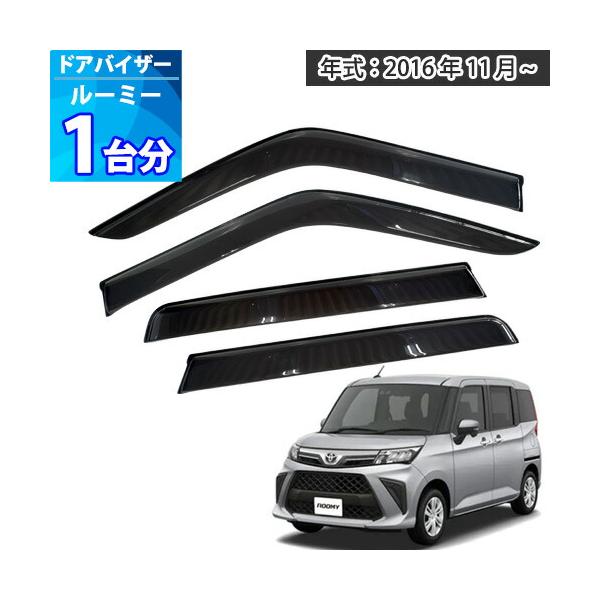 ルーミー ドアバイザー 半透明ブラック 1台分 ROOMY サイドバイザー