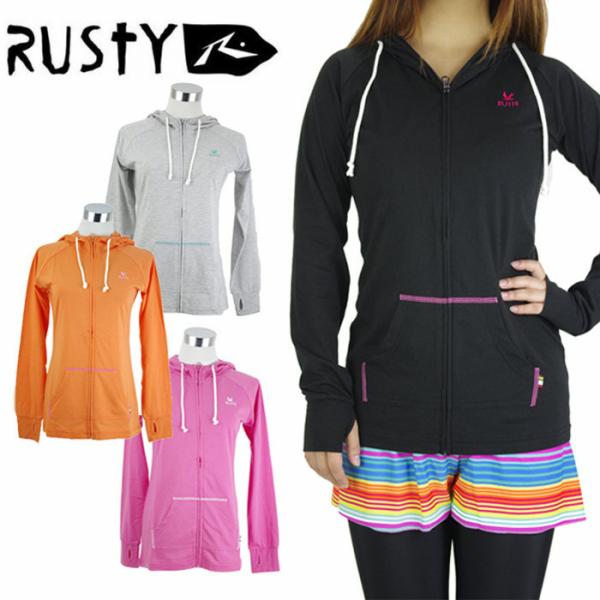 Rusty ラスティ レディース ラッシュガード Mサイズ Uvパーカー ラッシュパーカー 水着 値引