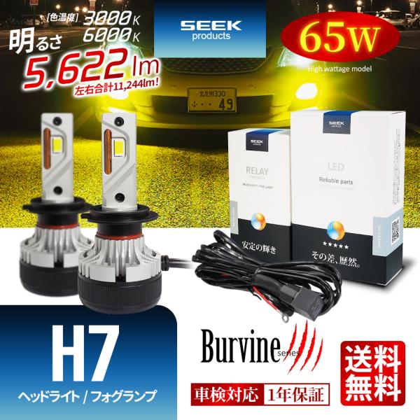 SUBARU レガシィ アウトバック H18.5〜H21.4 H7 LED ヘッドライト フォグランプ 後付け SEEK products BURVINE