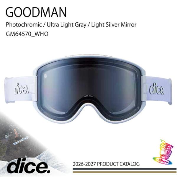 【予約商品】26-27モデル☆DICE ダイス ASIAN-FITモデル：GOODMAN   フレーム：WHO   レンズ：ライトグレイ / ライトシルバーミラー GM64570_WHO