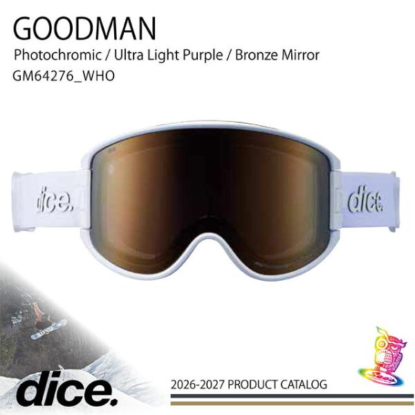 【予約商品】26-27モデル☆DICE ダイス ASIAN-FITモデル：GOODMAN   フレーム：WHO   レンズ：ライトパープル / ブロンズミラー GM64276_WHO