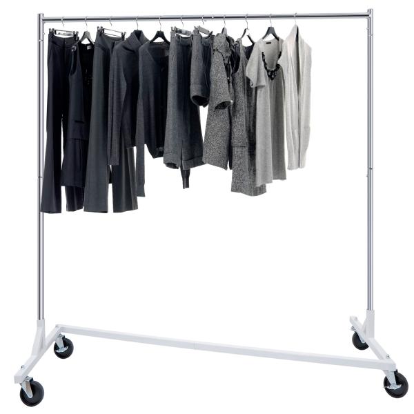 ZENY「新商品」Zベース衣類ラック 工業用パイプスタイル 洋服ラック 車輪付き 1 Pack ブラック
