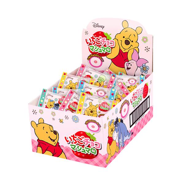 【商品説明】くまのプーさんのいちごチョコマシュマロです。特製のいちごチョコクリームを、ふわふわなマシュマロで包みました。・保存方法　召し上がり方直射日光、高温多湿を避けて保存してください。開封後はなるべくお早めにお召し上がりください。本品は...