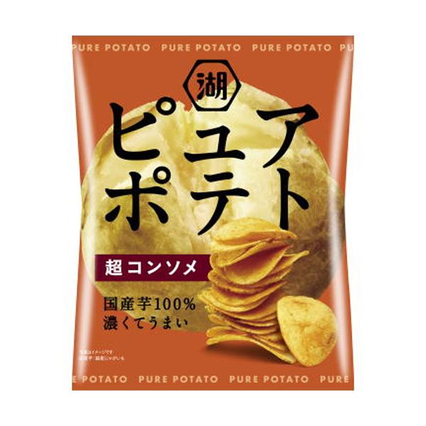 湖池屋 ピュアポテト 超コンソメ 52g×12個　ポテトチップ/スナック菓子/ポテト/ポテチ/おやつ/おつまみ/じゃがいも/まとめ買い