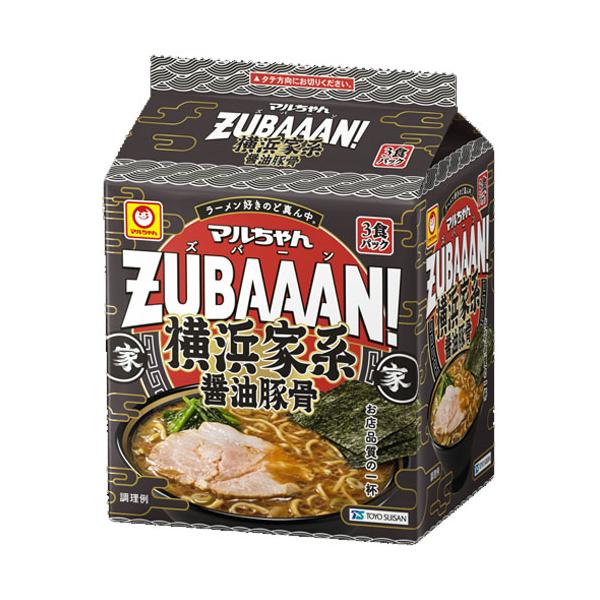 東洋水産　マルちゃんZUBAAAN! 横浜家系醤油豚骨 3食パック　390g（130g（めん80g）×3食）×9個 (爆買)