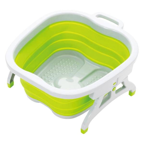 お部屋で簡単に足湯を楽しむことができ、底の突起が足裏のツボを心地よく刺激してくれます。使わないときはコンパクトに折りたためます。つけ置き洗いやペットのバスタブとしても便利。●パッケージ：ダンボール●パッケージサイズ：約475×415×70m...