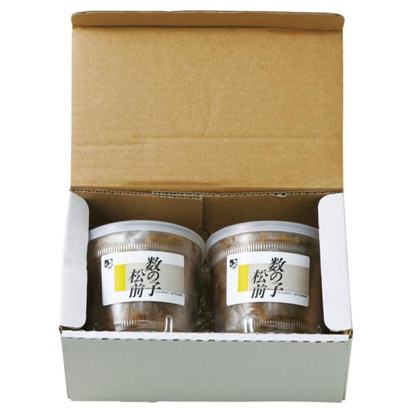 北海道道南地方で古くから伝わる郷土の味松前漬。醤油ベースの調味液に昆布とするめの美味しさが溶け出し、大ぶりの数の子によく絡み合います。おせち料理、お酒の肴に、ご飯のお供としておすすめです。●パッケージ：ダンボール●パッケージサイズ：約120...