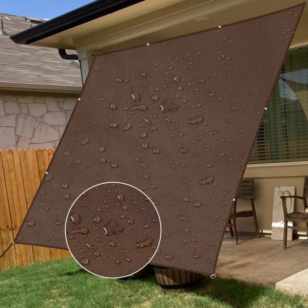 日除けシェード 2層撥水防水加工 雨よけ 防水サンシェード 400Dポリエステル 強度UP PU塗装 接合部水漏れ防止 紫外線UVカット ベランダサンシェード