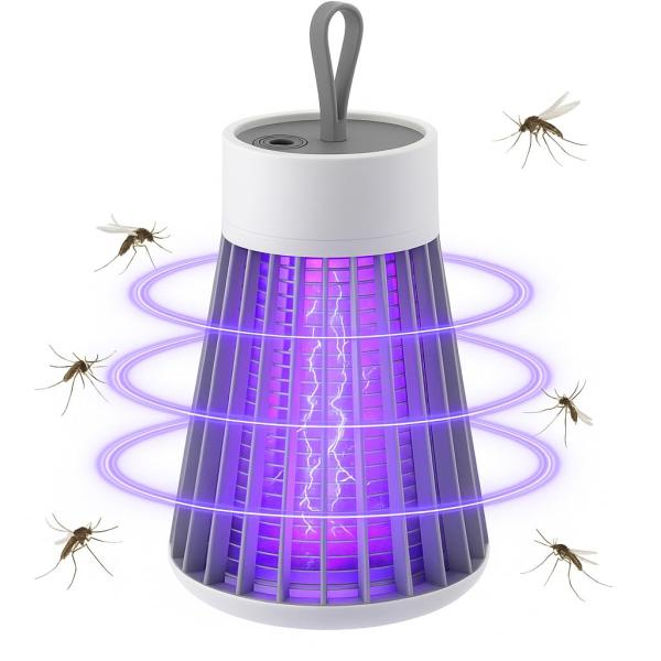 電撃殺虫器 電気蚊取り器 電撃殺虫灯・LED-UVナノ紫光波・360°強力蚊除けusb充電式 大容量リチウム電池付き 吸引式 殺虫ライト LED誘虫灯 薬剤不用 強力殺虫