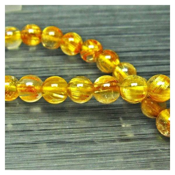 ルチルクォーツ ブレスレット ゴールドタイチンルチル 6mm l68-1462