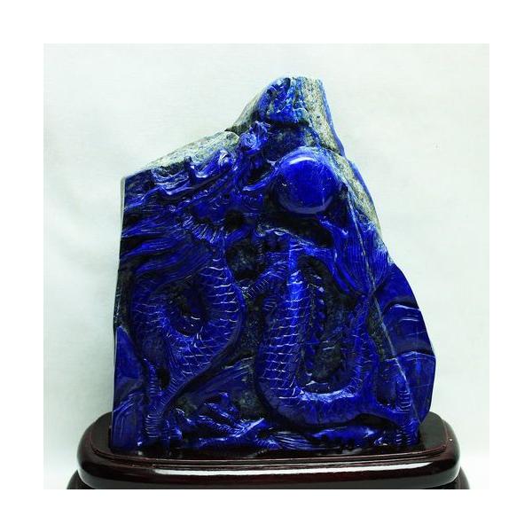 2.1Kg ラピスラズリ 手彫り 龍 置物 s3-5 : 誠安天然石専門店 - 通販