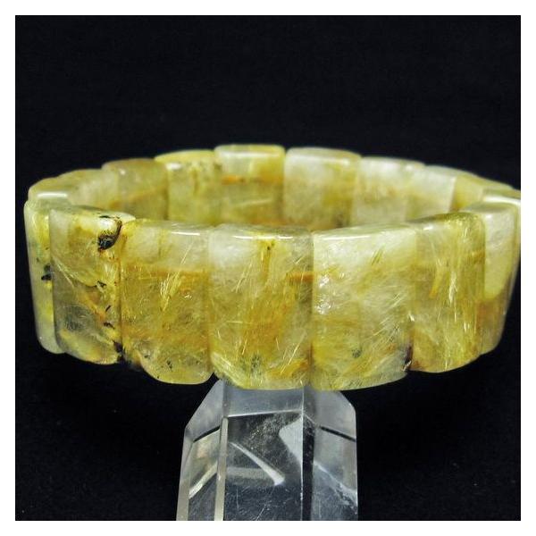 【155 ゴールド　タイチン　ルチル　クォーツ　バングル】 ルチルクォーツ バングル ゴールドタイチンルチル t107-4140 : 誠安