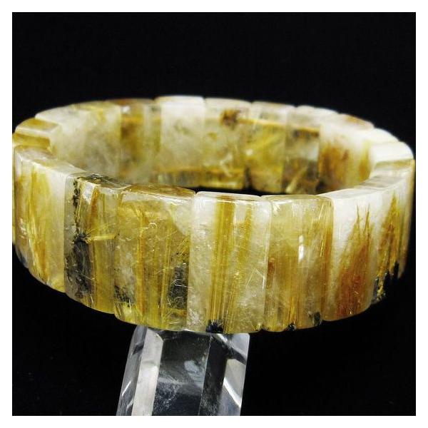 特価！天然石　ブレスレット　ゴールドルチルクォーツ　バングル　タイチンルチル タイチン・ゴールデンルチルバングル 天然石ブレスレット