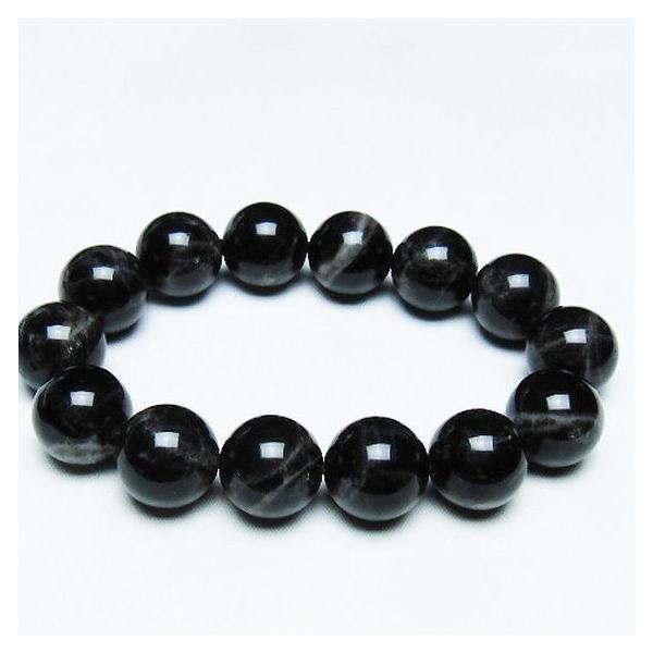 モリオン 純天然 黒水晶 ブレスレット 16mm t112-7361 : 誠安天然石