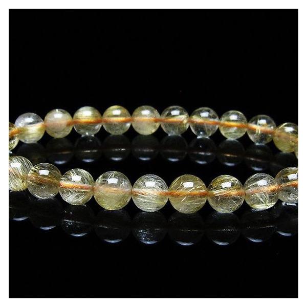 ルチルクォーツ ブレスレット ゴールドタイチンルチル 7mm t116-12547