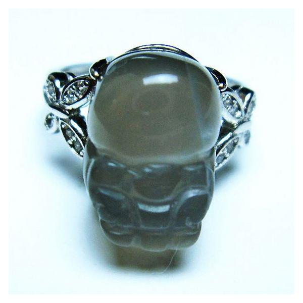 グレームーンストーン ヒキュウ 貔貅 指輪 (15号) t135-7328 : 誠安