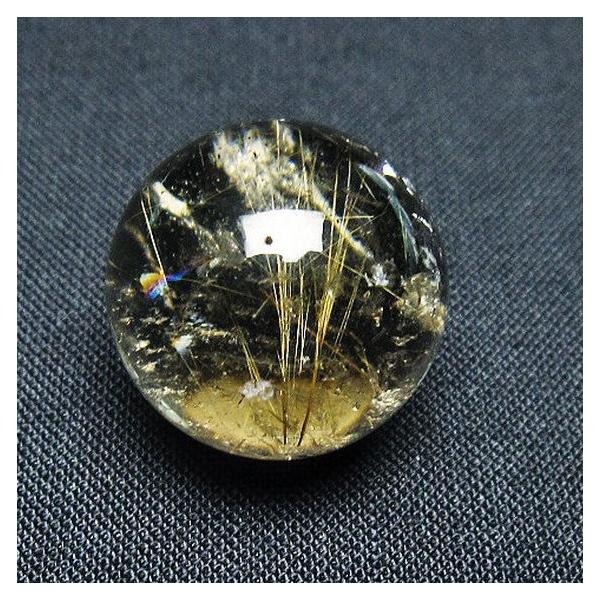 ルチルクォーツ 丸玉 ゴールドタイチンルチル水晶 20mm t145-2430 : 誠