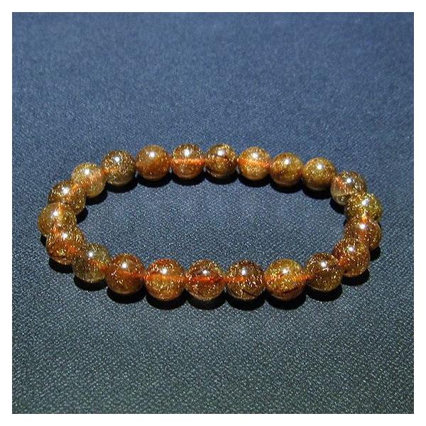 ルチルクォーツ（金針ルチル水晶） ブレスレット 9mm t15-10507 : 誠安