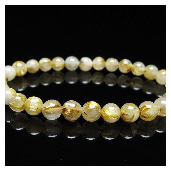 ゴールドタイチンルチル ブレスレット 6mm t171-7970 : 誠安天然石専門