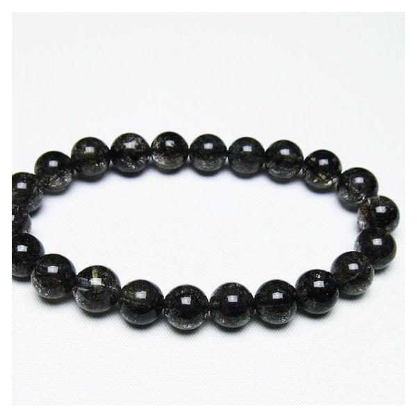 ルチルクォーツ ブレスレット ブラックルチル 8mm t257-7859 : 誠安