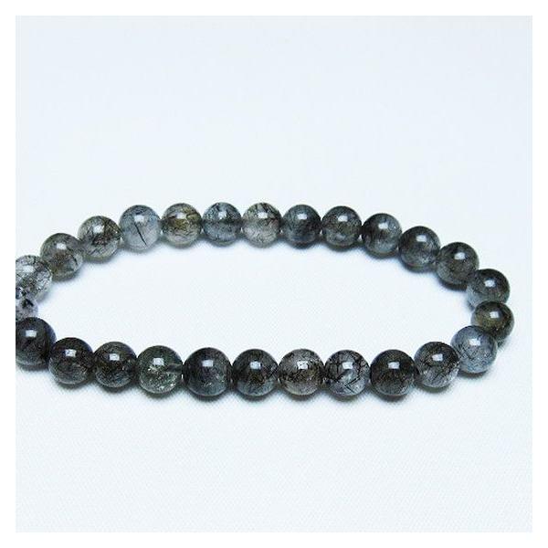ブラックルチルクォーツ ブレスレット 7mm t257-7925 : 誠安天然石専門