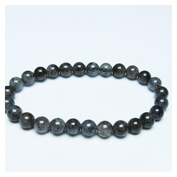 ルチルクォーツ ブレスレット ブラックルチル 7mm t257-7985 : 誠安