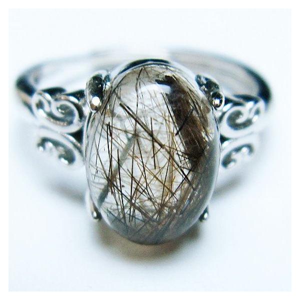 ルチルクォーツ 指輪 ブラックルチル (12号) t343-1141 : 誠安天然石