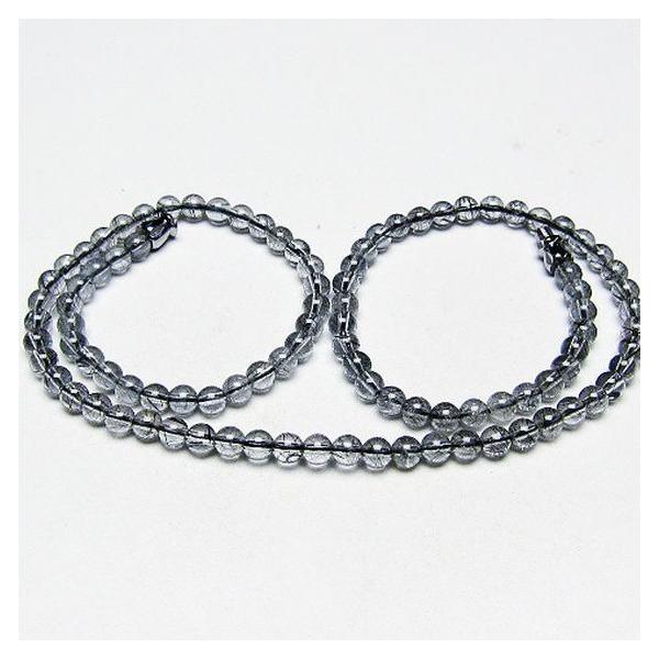 ルチルクォーツ ネックレス ブラックルチル 4mm t354-6315 : 誠安