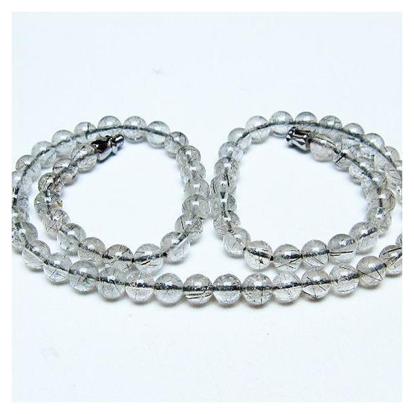 ブラックルチルクォーツ ネックレス 6mm t354-6340 : 誠安天然石専門店