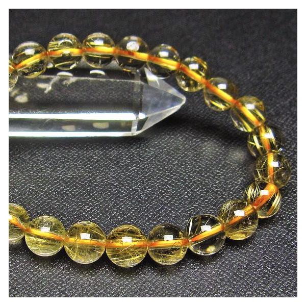 ルチルクォーツ ブレスレット ゴールドタイチンルチル 8mm t36-5753