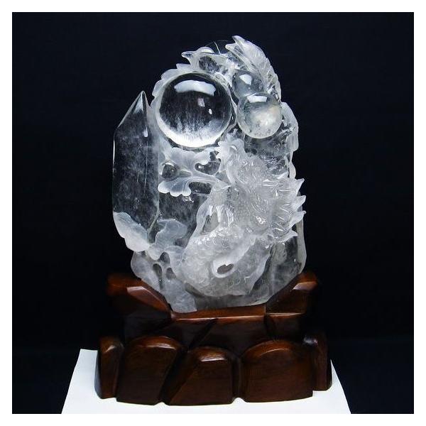4.3Kg ヒマラヤ水晶ルチルクォーツ（金針ルチル水晶） 手彫り 龍 t42