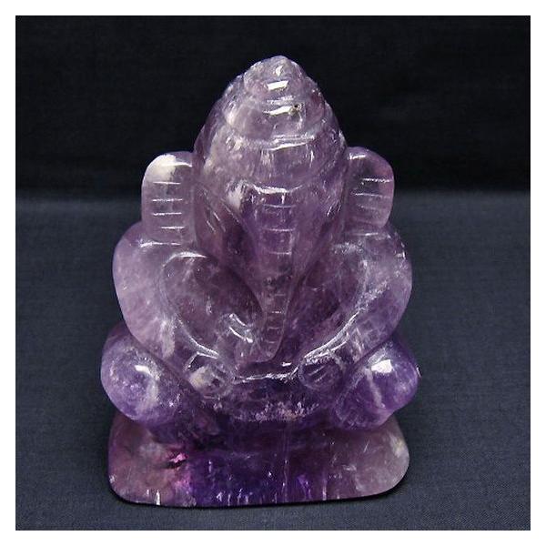 アメジスト ガネーシャ 彫刻品 置物 t42-657 : 誠安天然石専門店