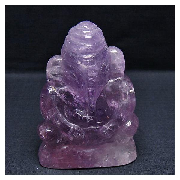 アメジスト ガネーシャ 彫刻品 置物 t42-667 : 誠安天然石専門店