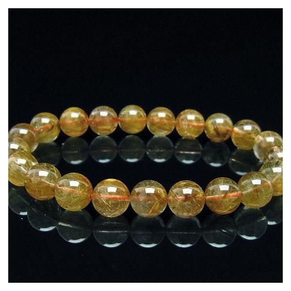 ルチルクォーツ ブレスレット ゴールドタイチンルチル 9mm t473-4465