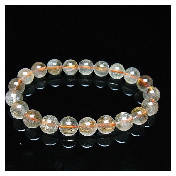 ゴールドルチル　9mm　天然石　ブレスレット 高品質++]タイチンゴールドルチルクォーツブレスレット（約10mm玉