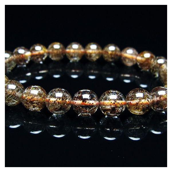 ルチルクォーツ（金針ルチル水晶） ブレスレット 8mm t50-10197 : 誠安