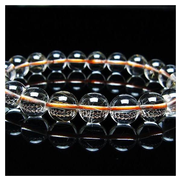 ルチルクォーツ（金針ルチル水晶） ブレスレット 9mm t50-9855 : 誠安