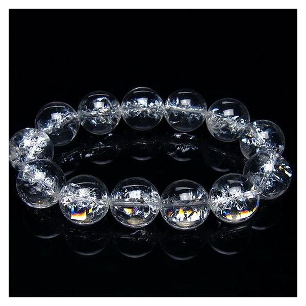 アイリスクォーツ 虹入り レインボークラック水晶 ブレスレット 18mm