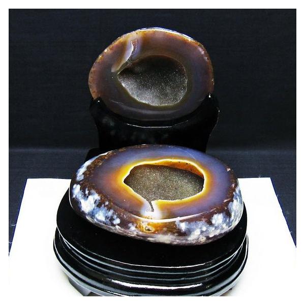 トレジャーメノウ トレジャーメノウ(瑪瑙晶洞)/Geode Pair【鉄製台座付き】
