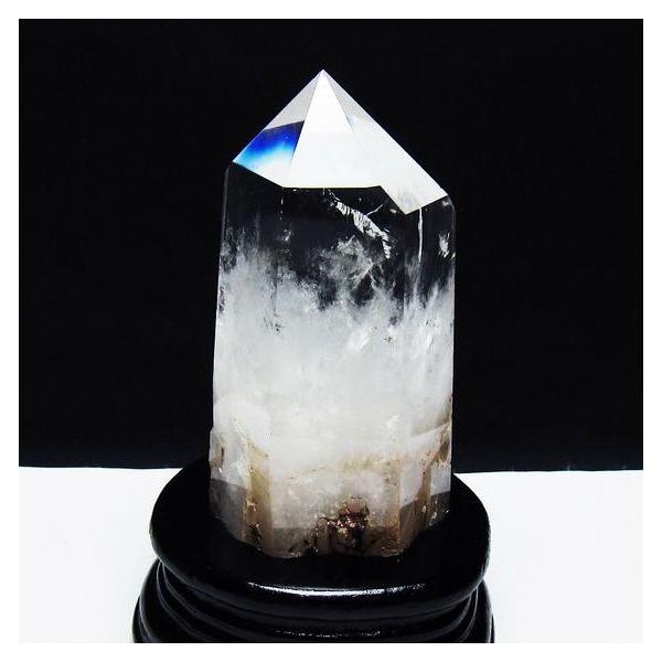 ヒマラヤ 水晶　台座付き ヒマラヤ水晶 六角柱 大型ポイント原石 高さ30cm｜台座付き 高波動