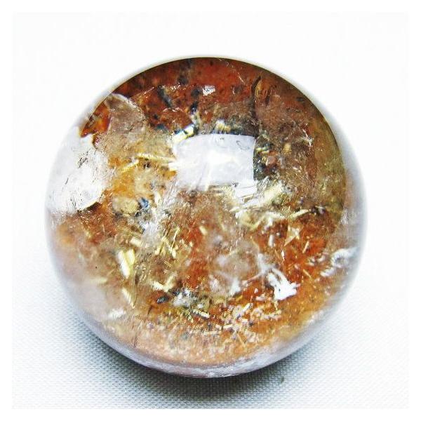 ルチルクォーツ 丸玉 ゴールドタイチンルチル水晶 42mm t637-4672 : 誠