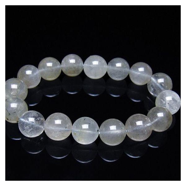 天然石 ルチルクォーツ ブレスレット (キャッツあり)約13mm キャッツアイプラチナルチルクォーツ ブレスレット 13mm t684-3510