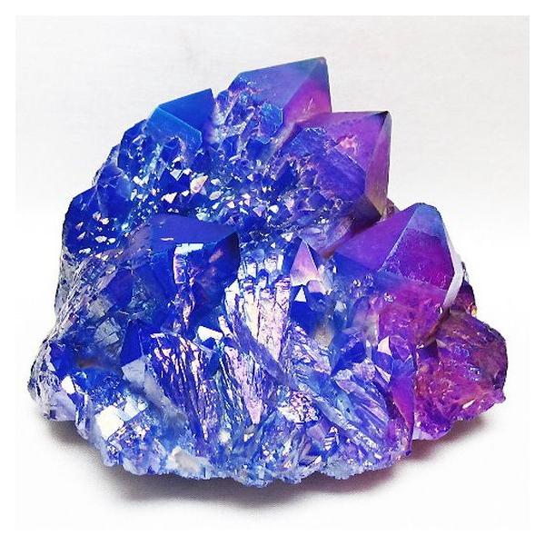 1.1Kg オーラ水晶 オーラクリスタル クラスター (レインボーブルー