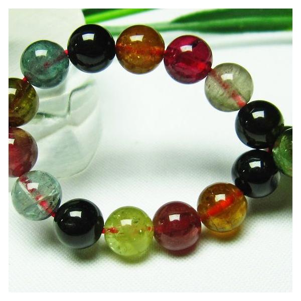 ミックスカラートルマリン ブレスレット 7mm t75-5398 : 誠安天然石