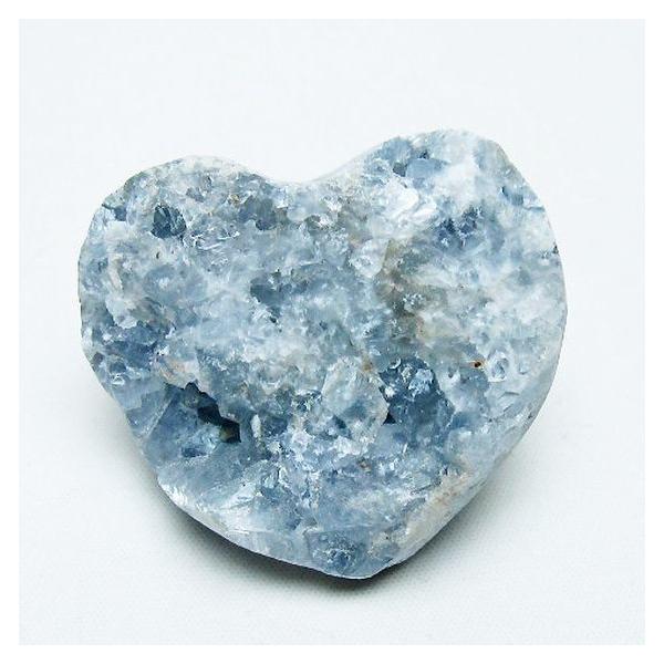 セレスタイト 天青石 ハートシェイプ 原石 t756-6104 : 誠安天然石専門